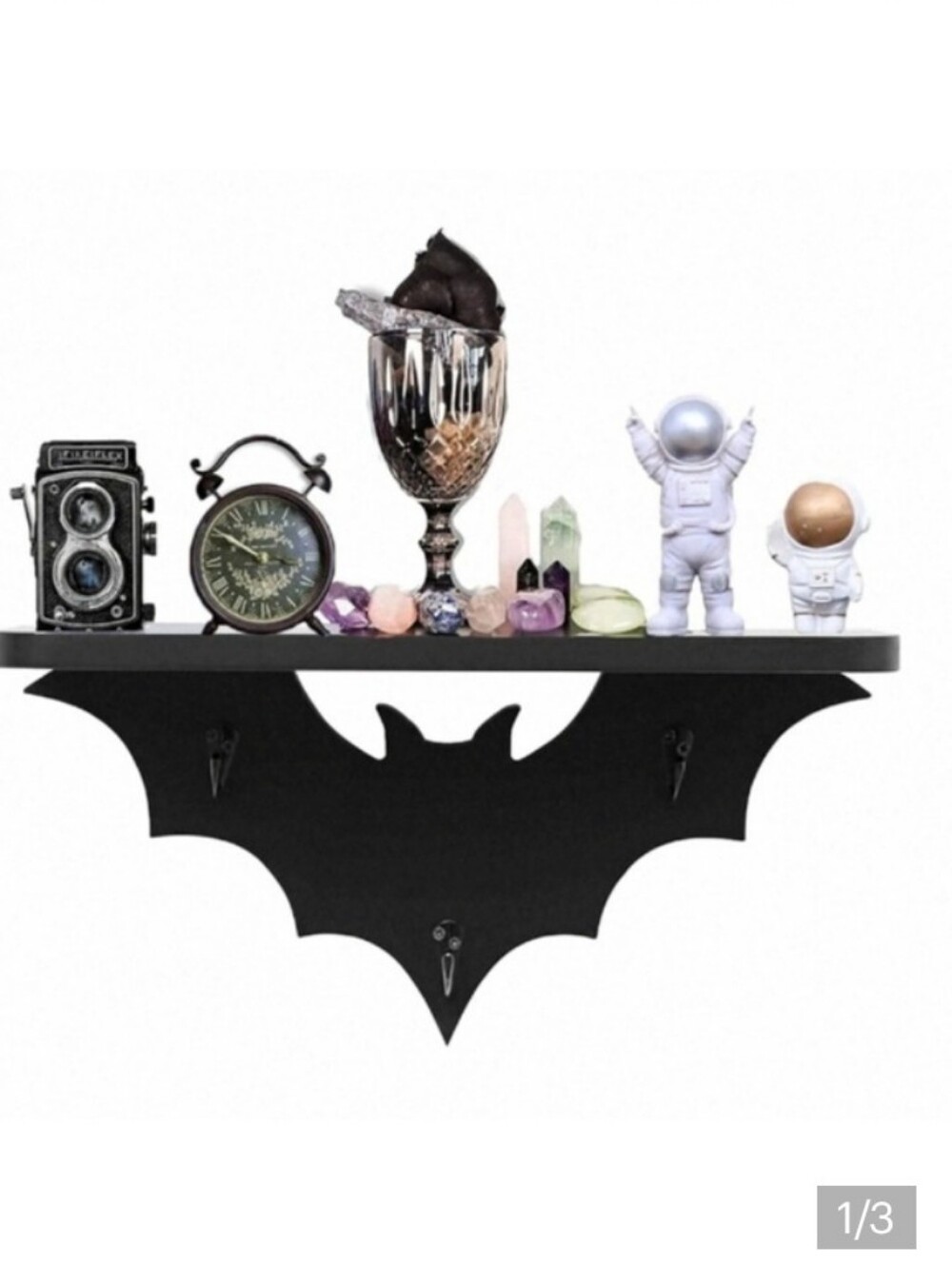 Black Bat-Shaped Wall Shelf Over 5lbs Decorative Home Wall DecorNIB